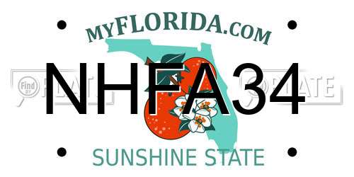 NHFA34 Florida License Plate
