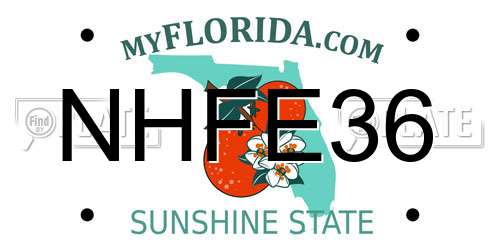 NHFE36 Florida License Plate