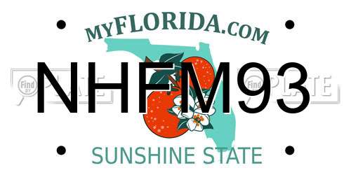 NHFM93 Florida License Plate