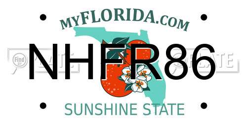 NHFR86 Florida License Plate