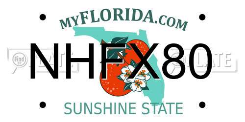 NHFX80 Florida License Plate
