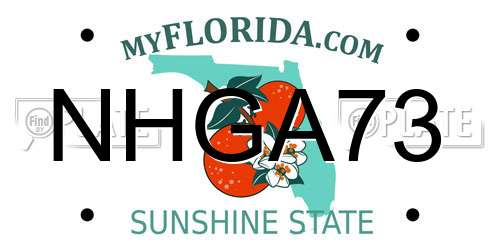 NHGA73 Florida License Plate