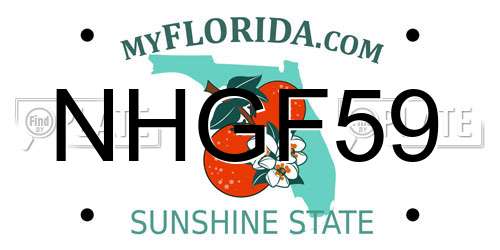 NHGF59 Florida License Plate