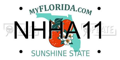 NHHA11 Florida License Plate