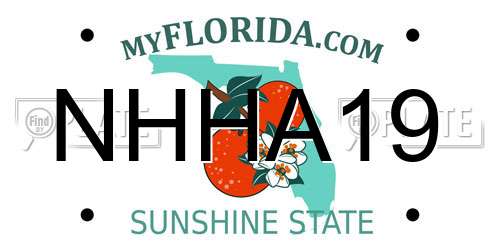 NHHA19 Florida License Plate