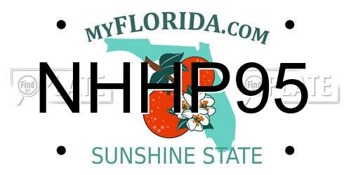 NHHP95 Florida License Plate
