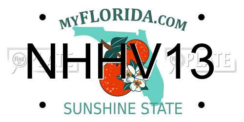 NHHV13 Florida License Plate