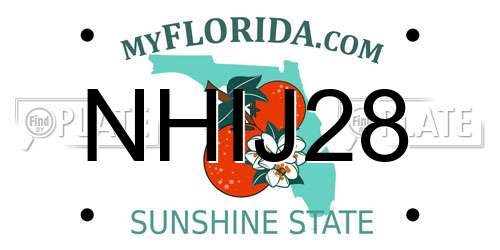 NHIJ28 Florida License Plate