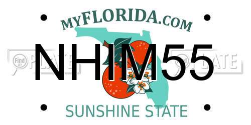 NHIM55 Florida License Plate
