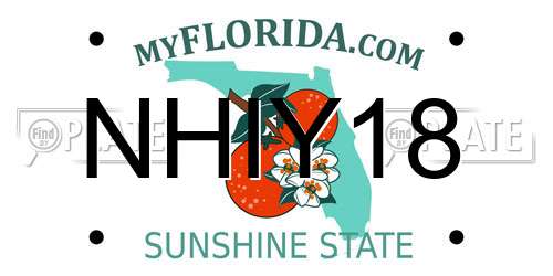 NHIY18 Florida License Plate