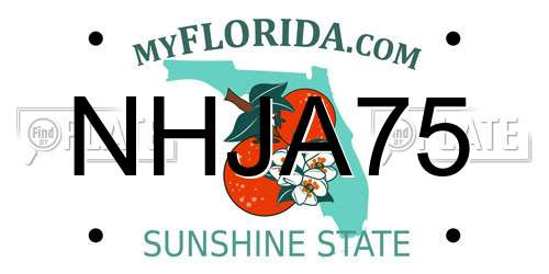 NHJA75 Florida License Plate