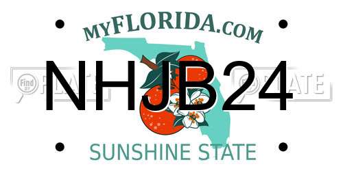 NHJB24 Florida License Plate