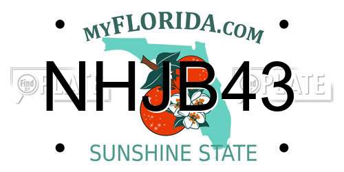 NHJB43 Florida License Plate