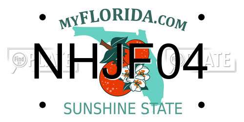 NHJF04 Florida License Plate