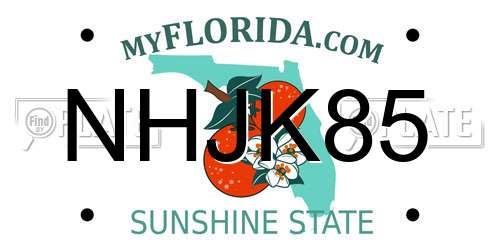 NHJK85 Florida License Plate