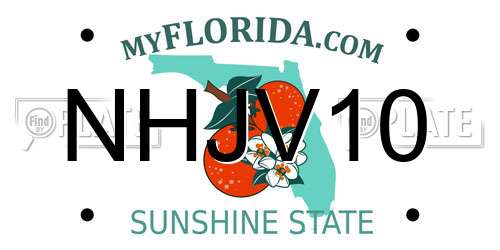 NHJV10 Florida License Plate