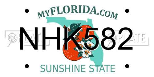NHK582 Florida License Plate