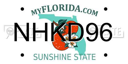 NHKD96 Florida License Plate