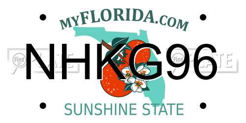 NHKG96 Florida License Plate