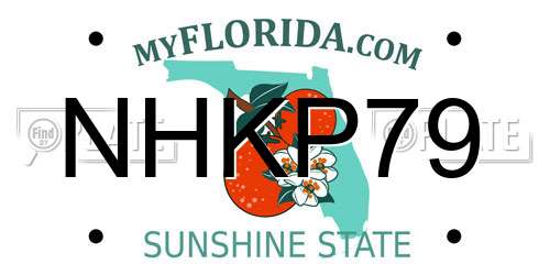 NHKP79 Florida License Plate