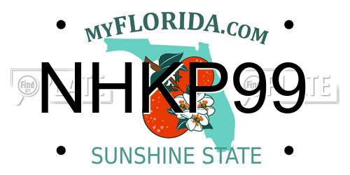 NHKP99 Florida License Plate
