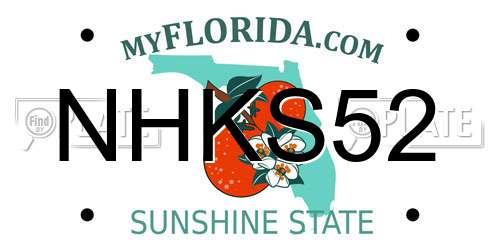 NHKS52 Florida License Plate
