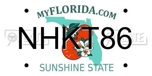 NHKT86 Florida License Plate