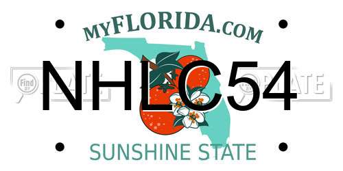 NHLC54 Florida License Plate