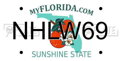NHLW69 Florida License Plate