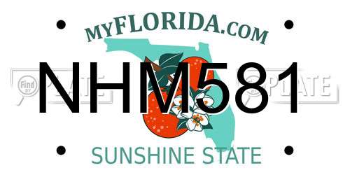 NHM581 Florida License Plate