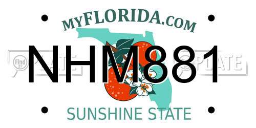 NHM881 Florida License Plate