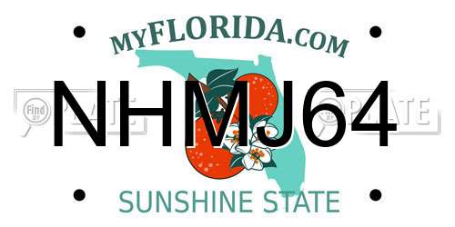 NHMJ64 Florida License Plate