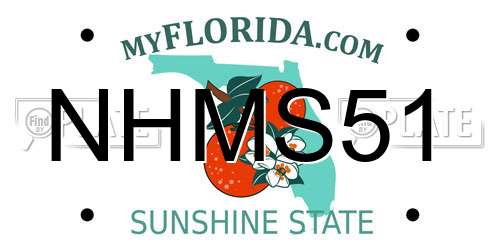 NHMS51 Florida License Plate