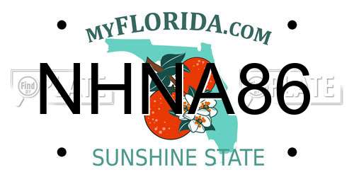 NHNA86 Florida License Plate