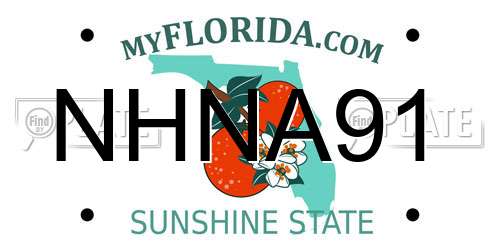 NHNA91 Florida License Plate