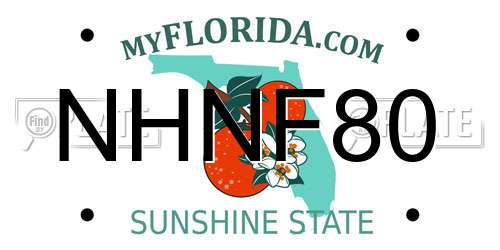 NHNF80 Florida License Plate