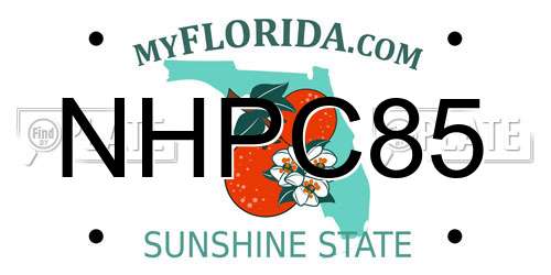 NHPC85 Florida License Plate