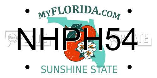 NHPH54 Florida License Plate