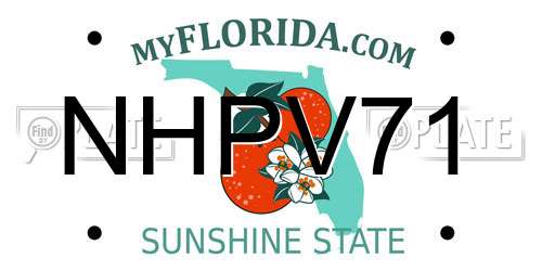 NHPV71 Florida License Plate