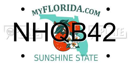 NHQB42 Florida License Plate
