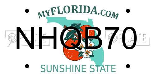 NHQB70 Florida License Plate
