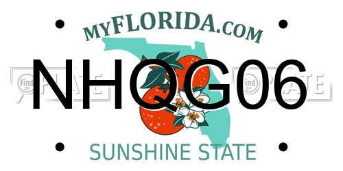 NHQG06 Florida License Plate