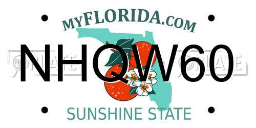 NHQW60 Florida License Plate