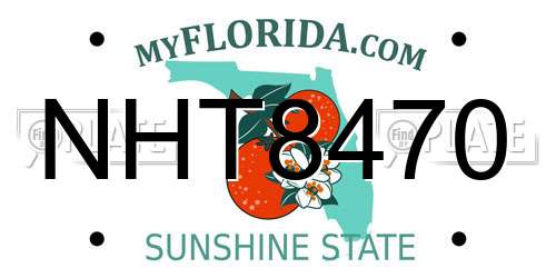 NHT8470 Florida License Plate