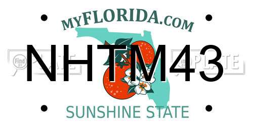 NHTM43 Florida License Plate