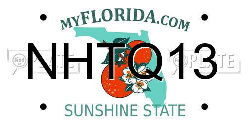 NHTQ13 Florida License Plate