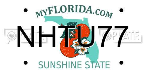 NHTU77 Florida License Plate