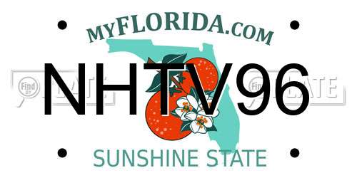 NHTV96 Florida License Plate
