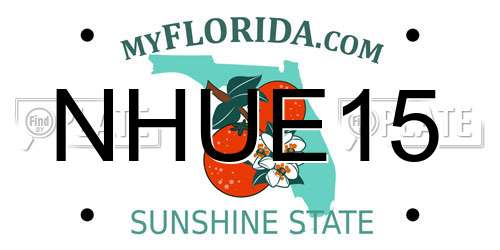 NHUE15 Florida License Plate