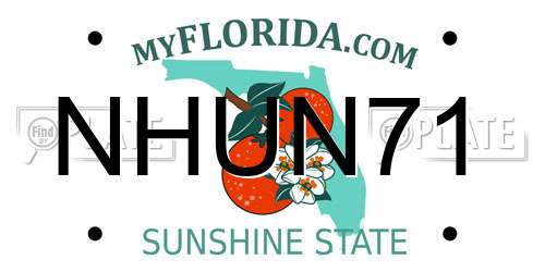 NHUN71 Florida License Plate